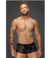Herren Shorts mit floralem Flockdruck und offenem Hosensteg | Noir Handmade Men Herren Shorts mit floralem Flockdruck und offenem Hosensteg | Noir Handmade Men