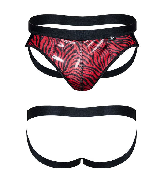 Transparenter Herren-Tüll-Jockstrap mit Vinyl-Einsatz | Regnes Fetish Planet