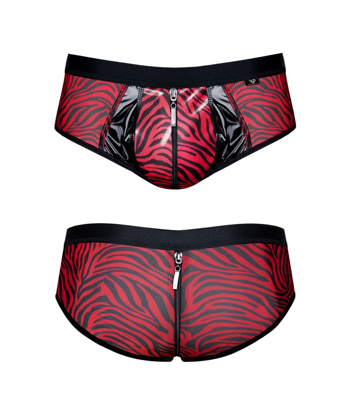 Erotische Netz-Shorts mit Reißverschluss und Zebramuster | Regnes Fetish Planet