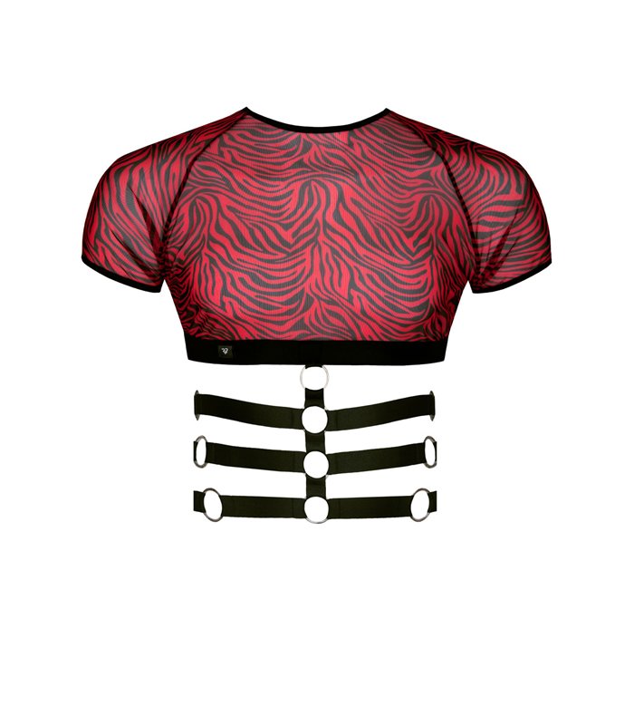 Harness Tüll-Oberteil mit Gummibändern und Metallringen | Regnes Fetish Planet
