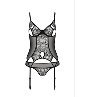 Transparentes Netz-Dessous-Set mit Strumpfhaltern und Bügel-BH | Passion Transparentes Netz-Dessous-Set mit Strumpfhaltern und Bügel-BH | Passion
