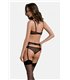 Erotisches Netz-Dessous Set mit Strumpfhalter und Bügel-BH | Passion