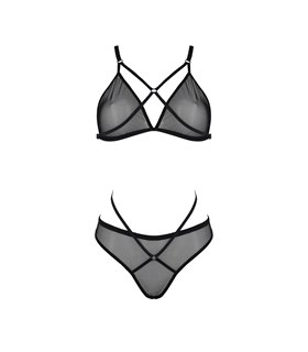 Transparentes Netz-Dessous-Set mit Hakenverschluss | Passion