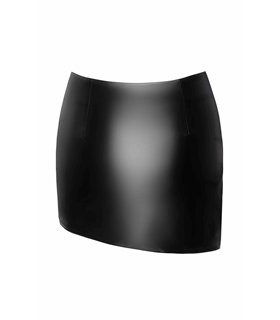 Asymetrischer Wetlook Minirock mit Stretch-Effekt | Noir Handmade