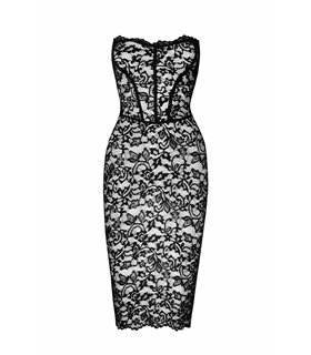 Elegantes Midikleid mit Rückenschnürung und Stäbchenstützung | Noir Handmade