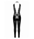 Spitzen-Wetlook Jumpsuit mit Halsband und abnehmbarer Kette | Noir Handmade