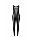 Wetlook Jumpsuit mit Rückenkettendetail und 2-Wege-Reißverschluss | Noir Handmade