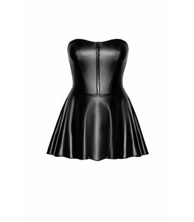 Wetlook Minikleid mit Reißverschluss und Neckholder | Noir Handmade