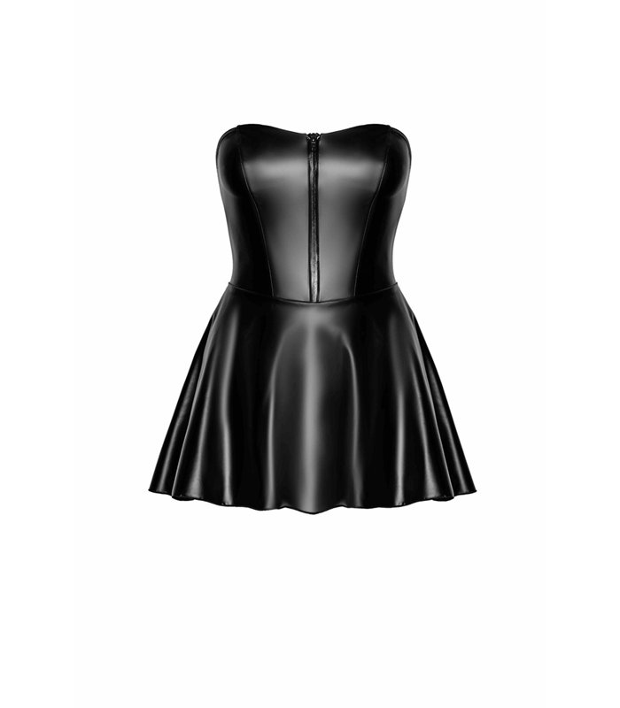 Wetlook Minikleid mit Reißverschluss und Neckholder | Noir Handmade