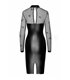 Figurbetontes Kleid mit Powerwetlook und transparenten Netzeinsätzen | Noir Handmade