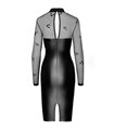 Figurbetontes Kleid mit Powerwetlook und transparenten Netzeinsätzen | Noir Handmade