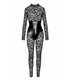 Langärmeliger Spitzen-Catsuit mit Wetlook-Unterbrustmieder | Noir Handmade