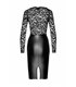 Elegantes Wetlook-Kleid mit Spitzendetails und figurbetontem Schnitt | Noir Handmade