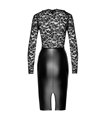 Elegantes Wetlook-Kleid mit Spitzendetails und figurbetontem Schnitt | Noir Handmade