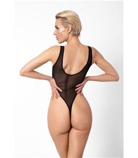 Transparenter Netz-Body mit Reißverschluss und Metallringen | Noir Handmade