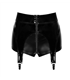 Wetlook Shorts mit abnehmbaren Strumpfhaltern und Reißverschluss | Noir Handmade