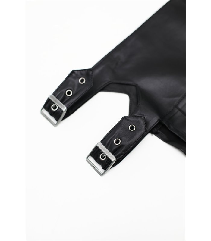 Herren Asymmetrischer Rock mit vertikalen Falten und Gürteldetails | Regnes Fetish Planet