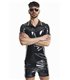 PVC Poloshirt mit Regenbogenfahne und Metallring | Regnes Fetish Planet