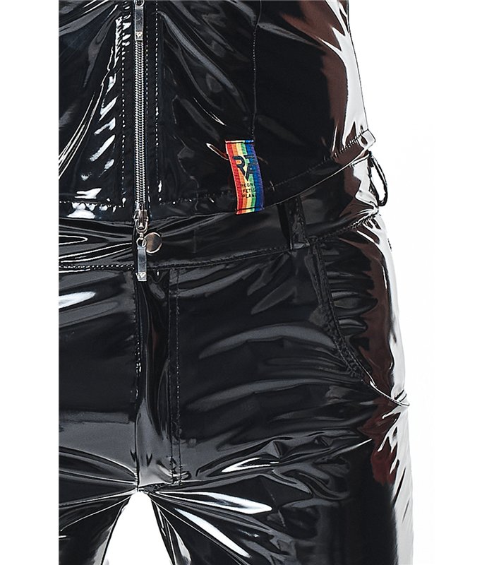 PVC Herren Weste mit vertikalen Nähten und Zipper | Regnes Fetish Planet
