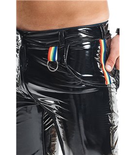 Herren Lack-Hose mit Taschen und Regenbogen-Akzent | Regnes Fetish Planet Herren Lack-Hose mit Taschen und Regenbogen-Akzent | Regnes Fetish Planet