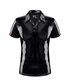 Poloshirt aus glänzendem Lack-Stoff mit vertikalen Designnähten | Regnes Fetish Planet