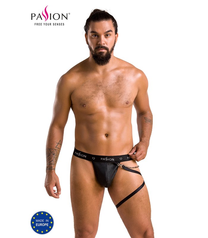 Männer String mit abnehmbarem Beinharness aus Kunstleder | Passion Menswear