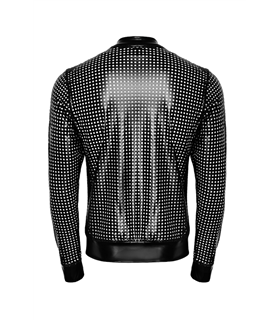 Perforierte Bomberjacke mit geometrischem Strukturmuster | Noir Handmade Men