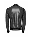 Perforierte Bomberjacke mit geometrischem Strukturmuster | Noir Handmade Men