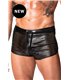 Perforierte Kunstleder-Shorts mit elegantem Strukturdesign | Noir Handmade Men
