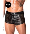 Perforierte Kunstleder-Shorts mit elegantem Strukturdesign | Noir Handmade Men