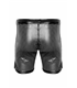 Perforierte Herren-Shorts mit Kunstleder-Akzenten und Reißverschluss | Noir Handmade Men