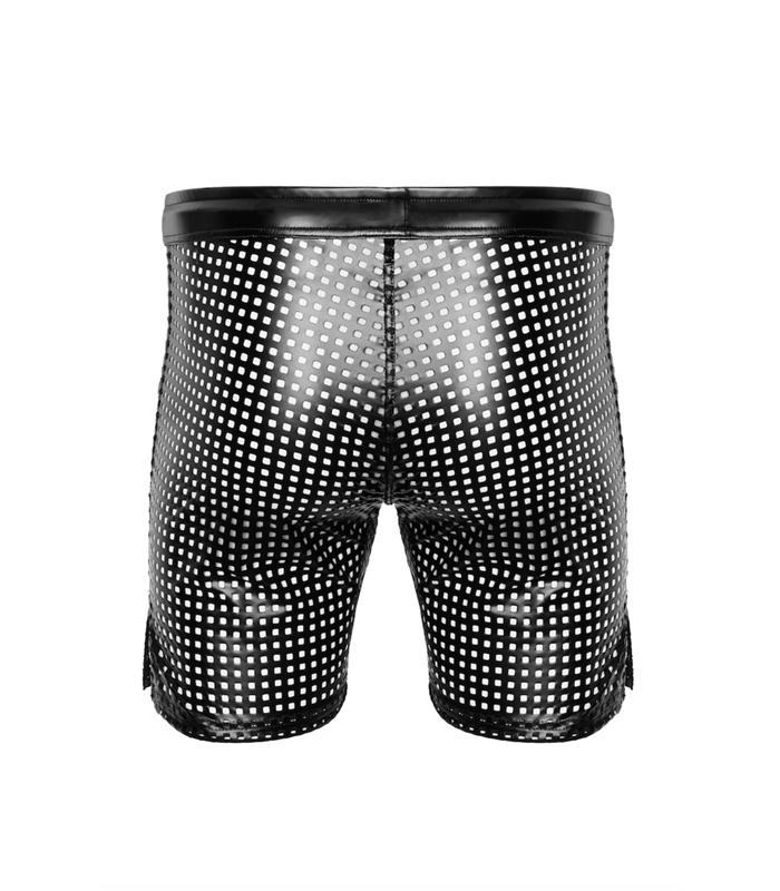 Perforierte Herren-Shorts mit Kunstleder-Akzenten und Reißverschluss | Noir Handmade Men