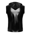 Ärmelloses Kapuzenshirt mit Wetlook-Finish und cooler Silhouette | Noir Handmade Men