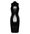 Elegantes Wetlook Kleid mit zweiwegigem Reißverschluss | Noir Handmade
