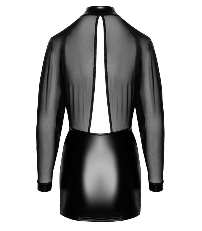 Tüll-Minikleid mit Neckholder und Druckknöpfen | Noir Handmade