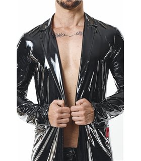 Herren Lack-Trenchcoat mit Taillenbetonung | Regnes Fetish Planet Herren Lack-Trenchcoat mit Taillenbetonung | Regnes Fetish Planet