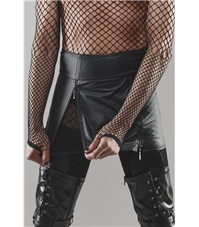 Wetlook-Minirock mit Reißverschlüssen und Metallringen | Regnes Fetish Planet Wetlook-Minirock mit Reißverschlüssen und Metallringen | Regnes Fetish Planet