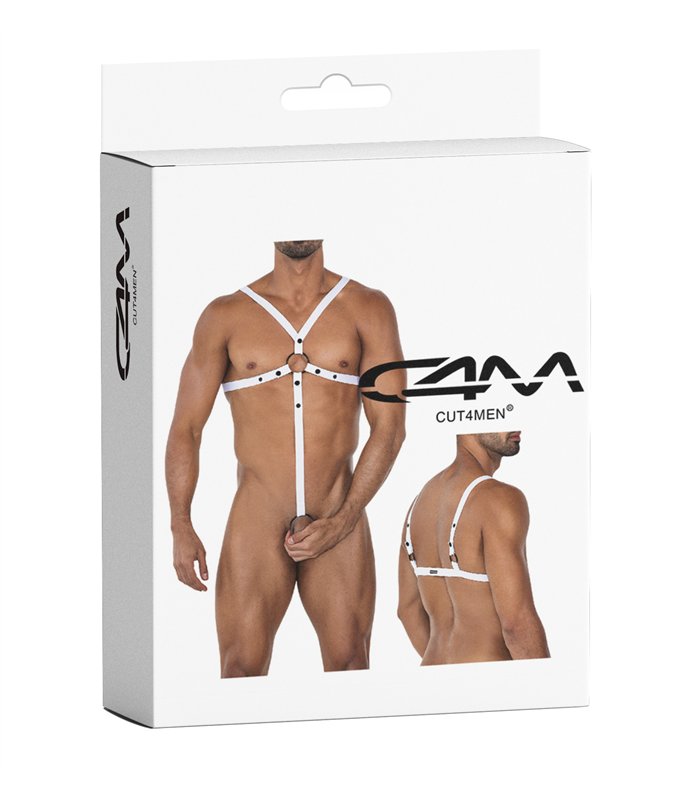 Herren-Harness mit breiten Bändern und Metallringen | CUT4MEN