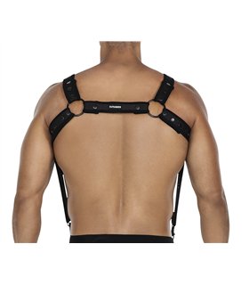 Männer Brust-Harness mit verstellbaren Druckknöpfen und Karabinerhaken | CUT4MEN Männer Brust-Harness mit verstellbaren Druckknöpfen und Karabinerhaken | CUT4MEN