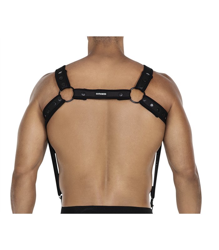 Männer Brust-Harness mit verstellbaren Druckknöpfen und Karabinerhaken | CUT4MEN
