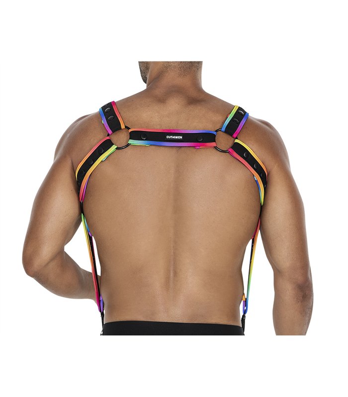 Herren Harness zweiteilig mit Metallringen und Karabinerhaken | CUT4MEN
