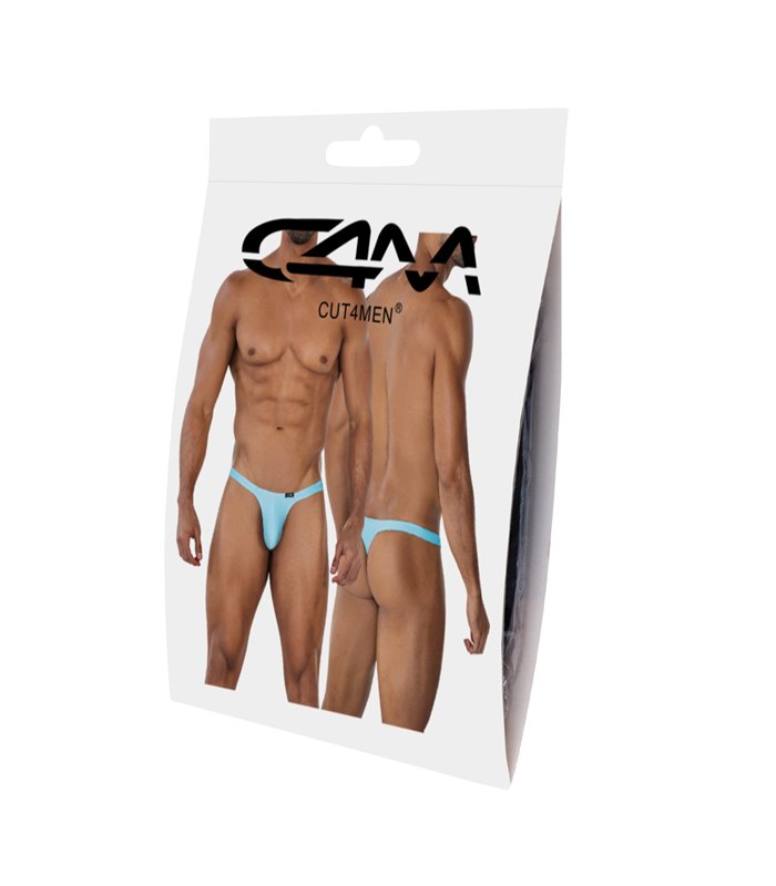 Brazilian Thong aus Mikrofaser mit gummiertem Logo | CUT4MEN