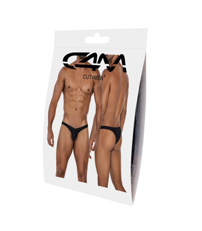 Capri Thong aus Mikrofaser mit gummiertem Logo | CUT4MEN
