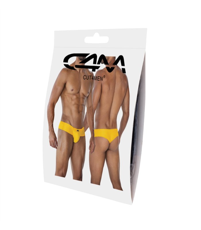 Männlicher Cheeky Brief aus Mikrofaser mit gummiertem Logo | CUT4MEN