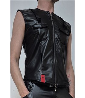 Herren Wetlook Weste mit Reißverschluss und Taschen | Regnes Fetish Planet Herren Wetlook Weste mit Reißverschluss und Taschen | Regnes Fetish Planet