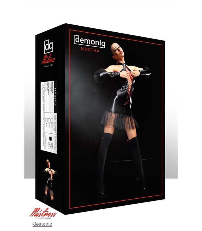 Wetlook-Minikleid Martha mit Tüll und Schnürung | Demoniq