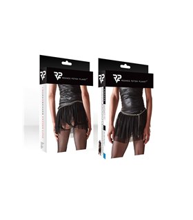 Transparenter Netzrock mit mattem Wetlook-Bund | Regnes Fetish Planet