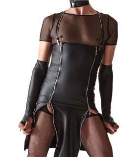 Wetlook-Kleid mit Reißverschlüssen und abnehmbaren Hosenträgern | Regnes Fetish Planet Wetlook-Kleid mit Reißverschlüssen und abnehmbaren Hosenträgern | Regnes Fetish Planet