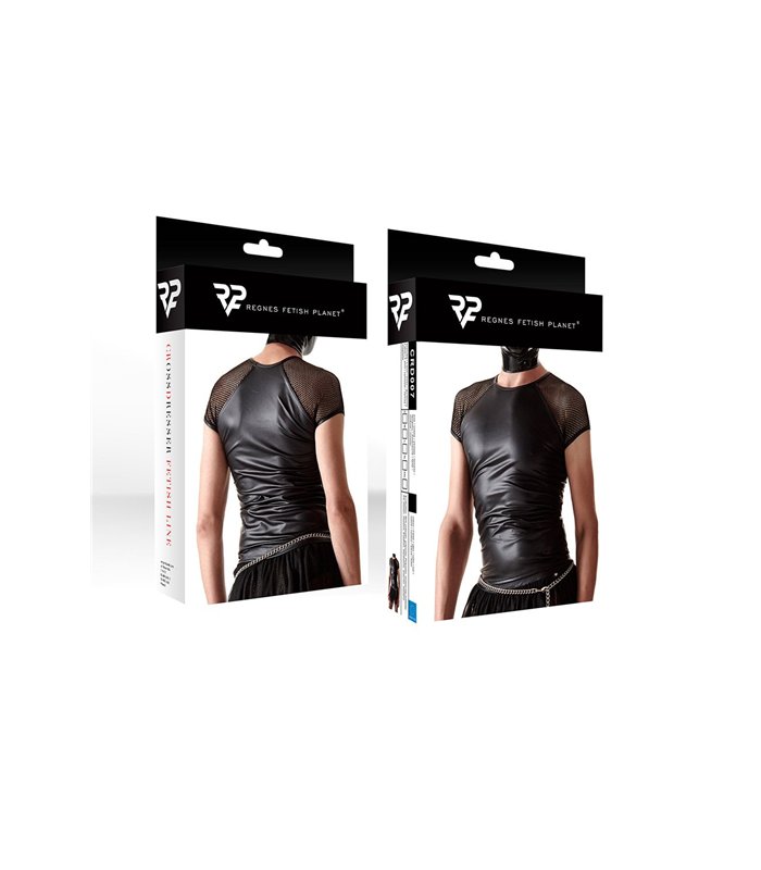 Wetlook Shirt mit Netzeinsatz | Regnes Fetish Planet