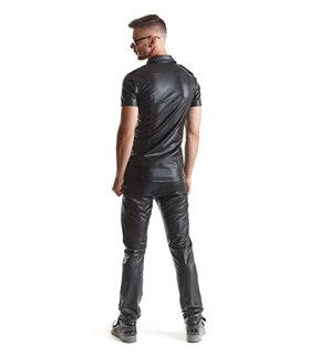 Herren Wet-Look Hemd mit Stehkragen und Metallknöpfen | Regnes Fetish Planet Herren Wet-Look Hemd mit Stehkragen und Metallknöpfen | Regnes Fetish Planet